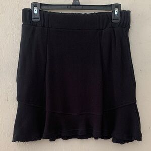 Free People Black Ruffle Hem Mini Skirt
